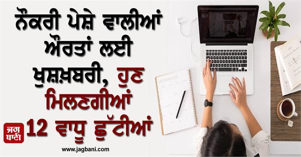 JagbaniOnline's tweet image. ਨੌਕਰੀ ਪੇਸ਼ੇ ਵਾਲੀਆਂ ਔਰਤਾਂ ਲਈ ਖੁਸ਼ਖ਼ਬਰੀ, ਹੁਣ ਮਿਲਣਗੀਆਂ 12 ਵਾਧੂ ਛੁੱਟੀਆਂ
jagbani.punjabkesari.in/national/news/…
#holidays #workingwomen #healthproblem