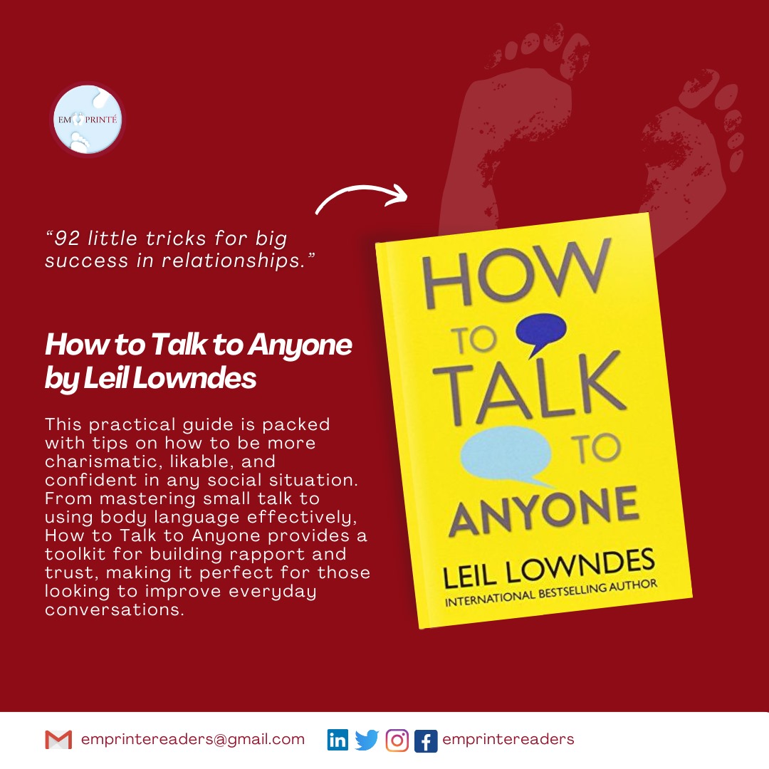emprintereaders's tweet photo. The beautiful thing about being a book lover is that you can never run out of options on what to read, no matter the topic!🤭💃🏻💃🏻
Check out these amazing books about conversations and communication and make sure to add to your library.
You're welcome!🤩❤️
#books #emprinte https://t.co/OTXwVZrukx