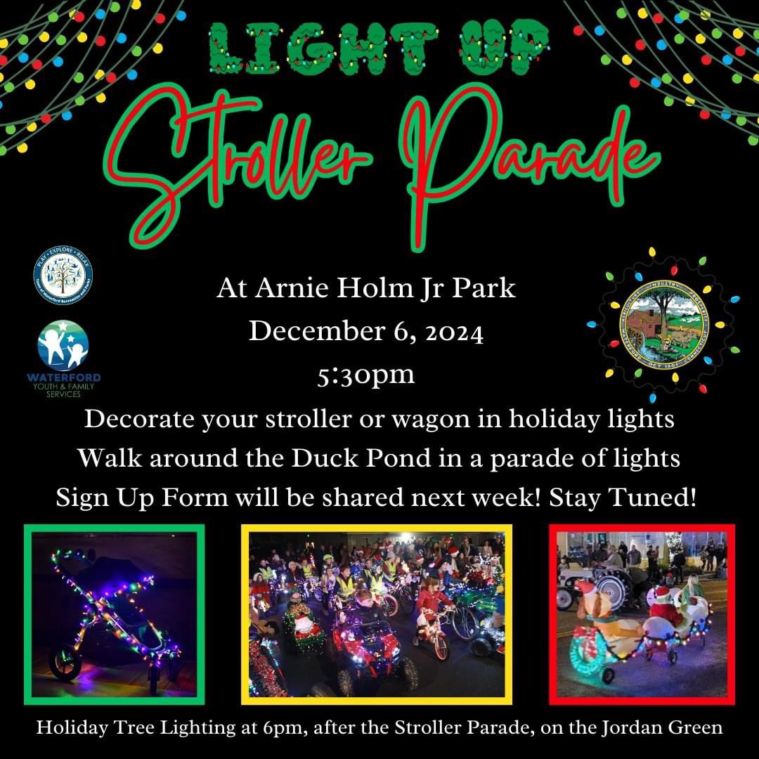 brule_rob's tweet image. I am proud to sponsor our 1st Annual “Light Up Stroller Parade” with Waterford Youth &amp;amp; Family Services prior to the Annual Tree Lighting! The Light Up Stroller Parade will be held at the newly renovated Arnold. E. Holm Jr. Memorial Park and will “stroll” around the pond! 😉🎁