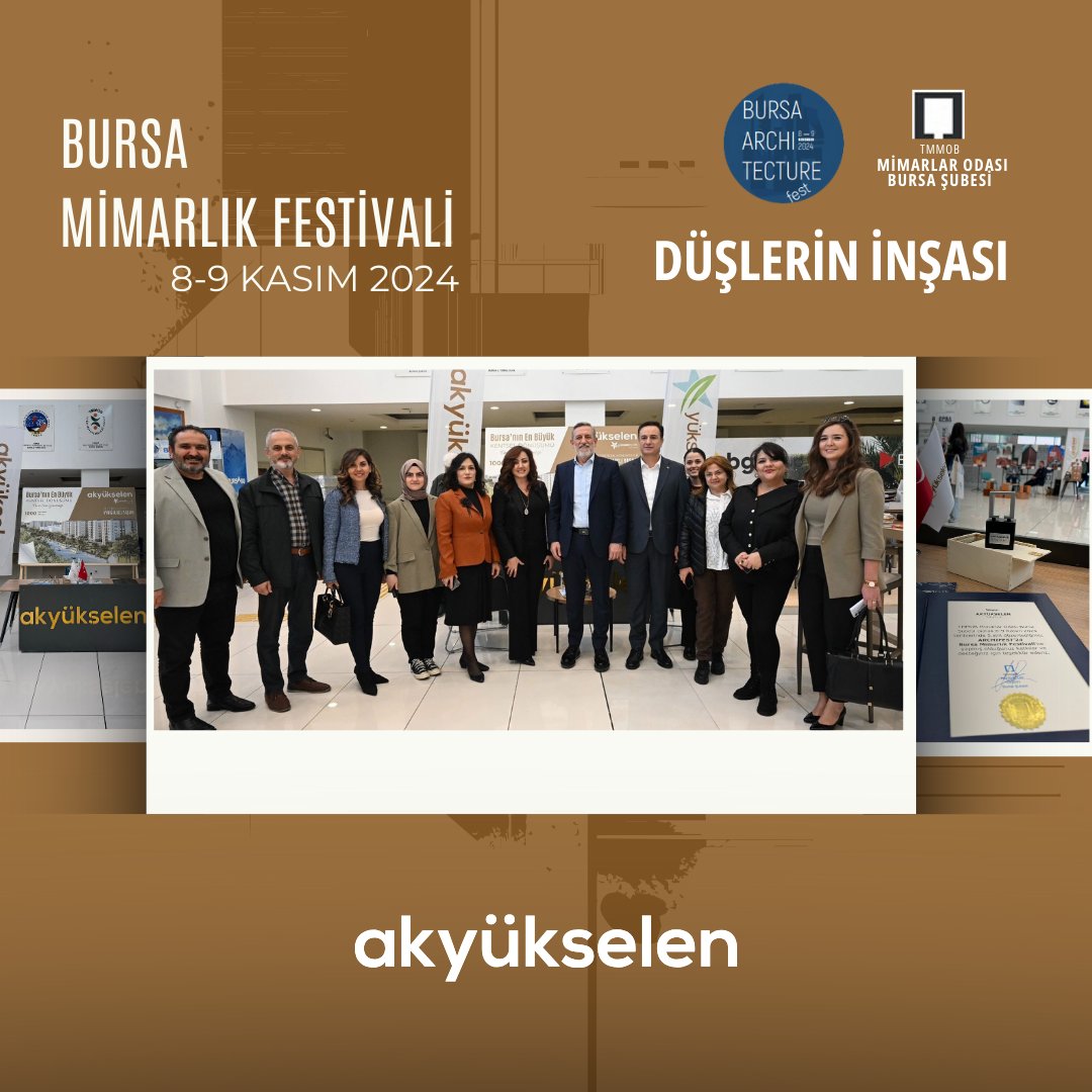 8-9 Kasım Architecture Fest | Bursa Mimarlık Festivali kapsamında, Bursa Mimarlar Odasının ev sahipliğinde düzenlenen etkinlikte @akyukseleninşaat olarak katılım sağladık. "Bursa'nın Yükselen Değeri" #akyükselen #inşaat #architecture #fest #2024