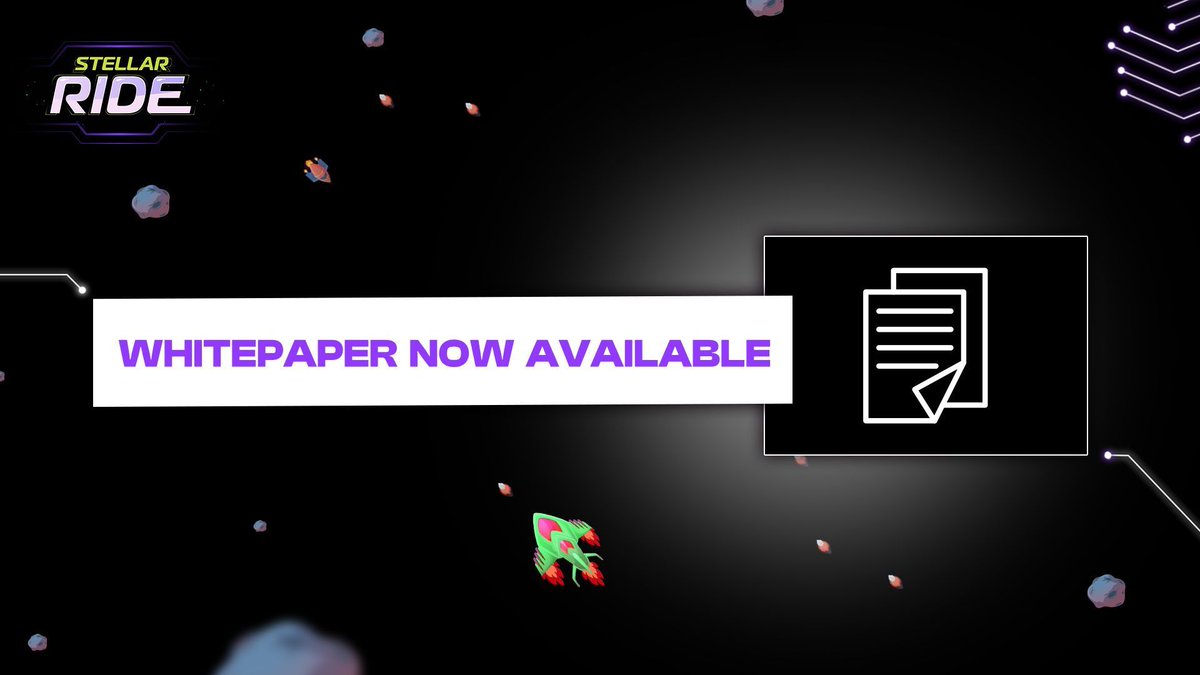 stellar_ride's tweet photo. The Stellar Ride Whitepaper is now LIVE! 📄🚀

Dive into the details and discover why we’re a 100% community-owned project leading the way in gaming and DeFi 💥

👉 Read it now: https://t.co/WzoXep8Z8Q 

Let’s build this rally together! 💫 https://t.co/rYHW5rZGhm