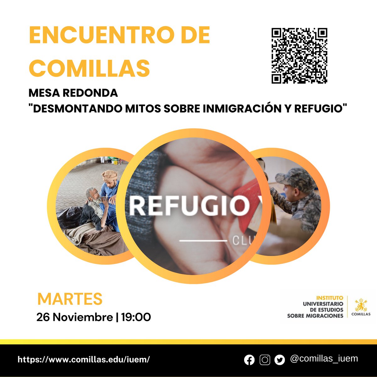Comillas_iuem's tweet photo. 🎤 ¡No te pierdas la mesa redonda "Desmontando mitos sobre inmigración y refugio"! 🌍✨
#MesaRedonda #InmigraciónYRefugio #DesmontandoMitos #Reflexión #CooperaciónInternacional #ClubComillasAlumni #ComillasSolidaria #DerechosHumanos #Networking #EventoComillas #ComunidadUnida https://t.co/DGUsjXJUkO