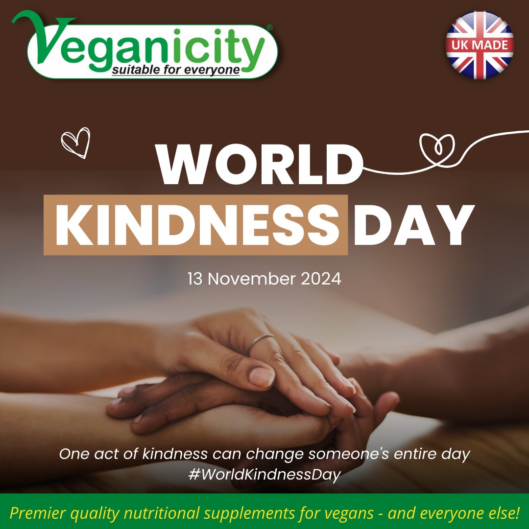 Veganicity's tweet photo. 𝗦𝗽𝗿𝗲𝗮𝗱 𝘁𝗵𝗲 𝗟𝗼𝘃𝗲: 𝗜𝘁'𝘀 𝗪𝗼𝗿𝗹𝗱 𝗞𝗶𝗻𝗱𝗻𝗲𝘀𝘀 𝗗𝗮𝘆!

It's a day to spread some good vibes and make the world a little brighter.

Share your acts of kindness on social media using #WorldKindnessDay. https://t.co/zl4xn5a4cN