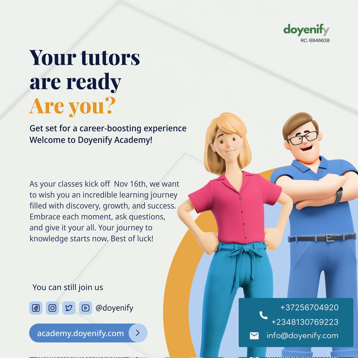 doyenify's tweet photo. Our tutors are ready!!

Are you?

At Doyenify Academy, we don’t just teach coding, we empower you to succeed. Get hands-on experience, build your skills, and land your dream job in the tech world. https://t.co/50ONRyVsD7