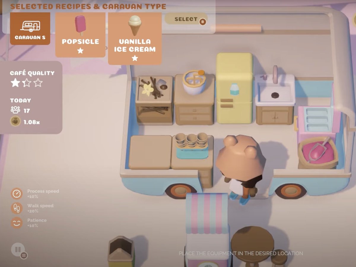 myPotatoGames's tweet image. Last chance - I am still sharing a few copies of Coffee Caravan in celebration of the new Ice Cream World update!

If you want to be considered simply let me know in any way you like and wishlist the game! 🥰

Coffee Caravan is a wholesome and cozy cafe and ice cream management…