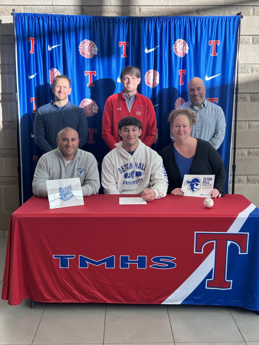 Zachary Russo with his Parents and Head Coach Matt Feld, Former HC Kirk Monbleau and AC Scott Callanan
