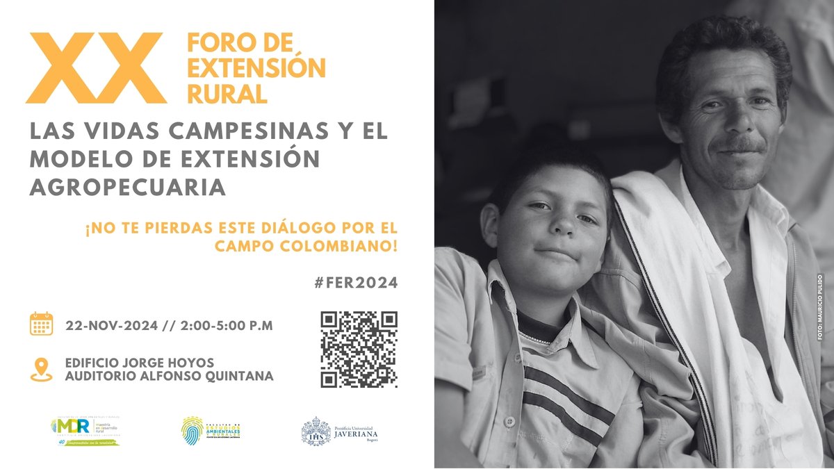 #Maestría en #DesarrolloRural de <a href="/UniJaveriana/">Pontificia Universidad Javeriana</a>, invita al XX Foro Académico de #ExtensiónRural. Cumplimos 10 años aportando a la reflexión y diálogo propositivo desde @earjaveriana por el bienestar y desarrollo sostenible de las comunidades rurales de Colombia y América Latina.