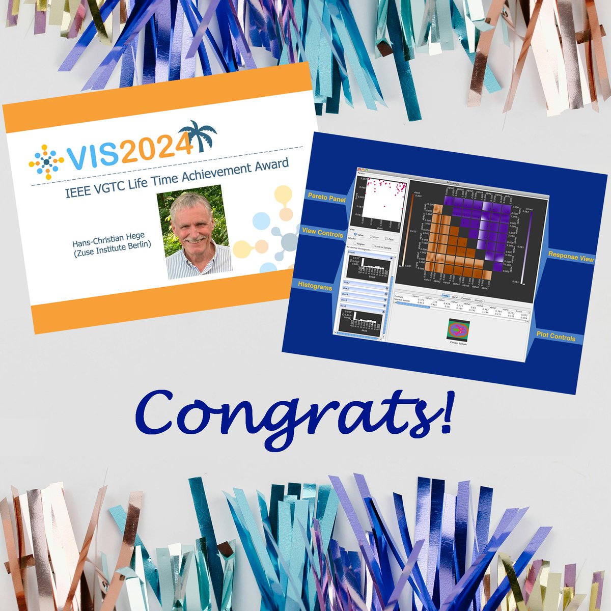 Gleich doppelte Glückwünsche im ZIB gab es im Oktober!

Britta Weber und Hans-Christian Hege erhalten IEEE VIS Test of Time Award und Hans-Christian Hege erhält seperat den Lifetime Achievement Award 2024

Glückwunsch!