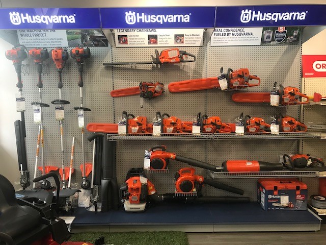 <a href="/TollSmallEngine/">TollSmallEngines</a>  is pleased to announce that our sexy new Husqvarna shelving has now arrived as well as some exciting fall Husqvarna sales specials:
- 450 Rancher Gas Chainsaw:  $100 off - now $529.99 til Dec 7
- 230iB Battery 650CFM Blower: $84 off - now $335.99 til Dec 21