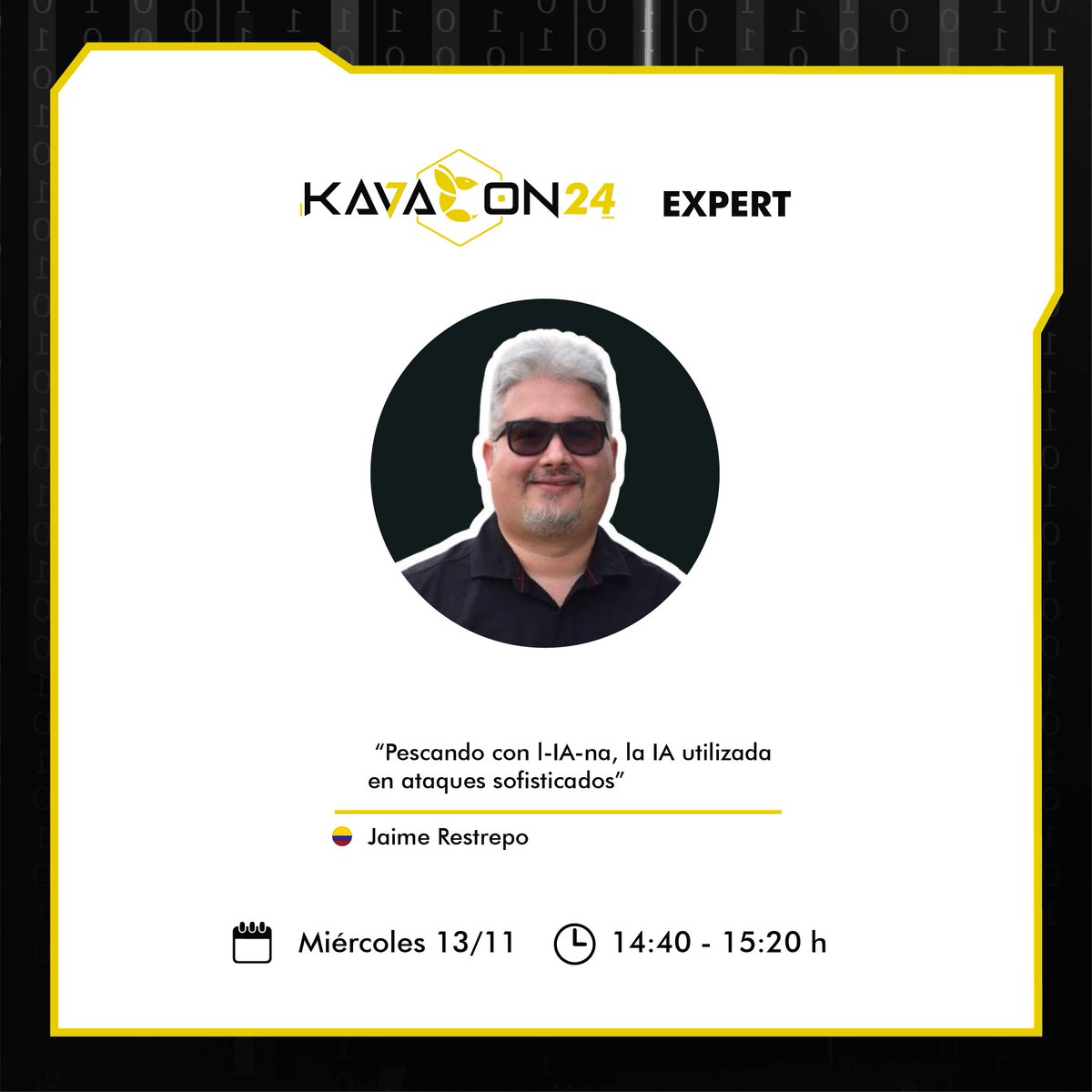 KavaConPy's tweet photo. En la 4ta. jornada virtual, hoy miércoles 13 de noviembre y como previa de lujo de la jornada presencial, nos acompaña Jaime Restrepo para contarnos como impactan las herramientas de IA en los fraudes https://t.co/2FiSVd7kY9