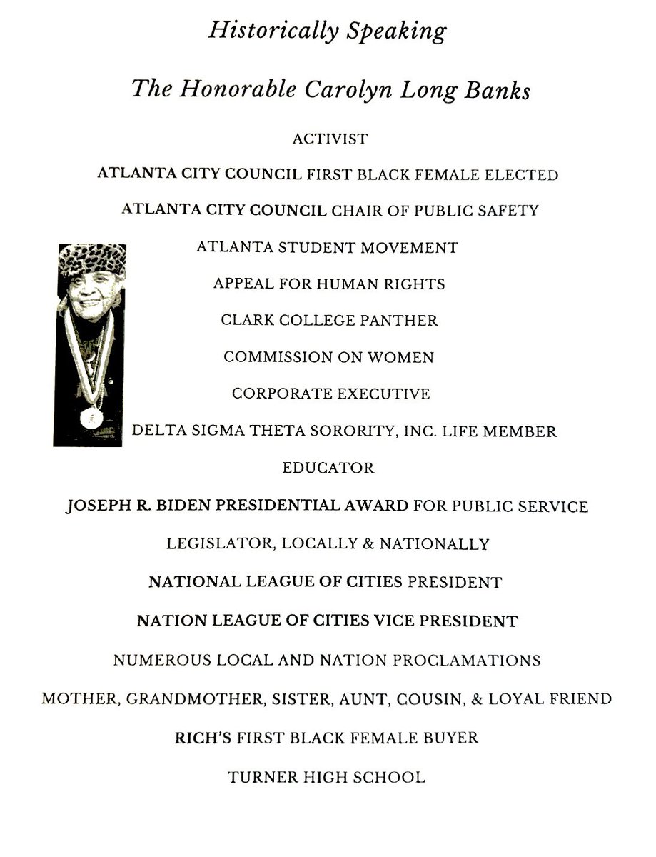 Join the family of the Honorable Carolyn Long Banks and Atlanta’s distinguished leaders for a historic state highway dedication ceremony honoring her remarkable life and legacy of service to our state and country.