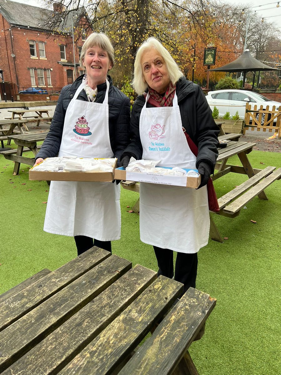 TheHeatonsWI's tweet photo. Members of our WI handed out slices of cake and cookies to celebrate World Kindness Day. Lots of kind comments and a chance to chat with lovely people. https://t.co/l7keP3IJDD