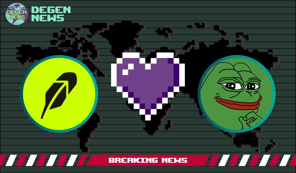 DegenerateNews's tweet image. BREAKING: @RobinhoodApp LISTS MEMECOIN $PEPE (@pepecoineth) FOR SPOT TRADING