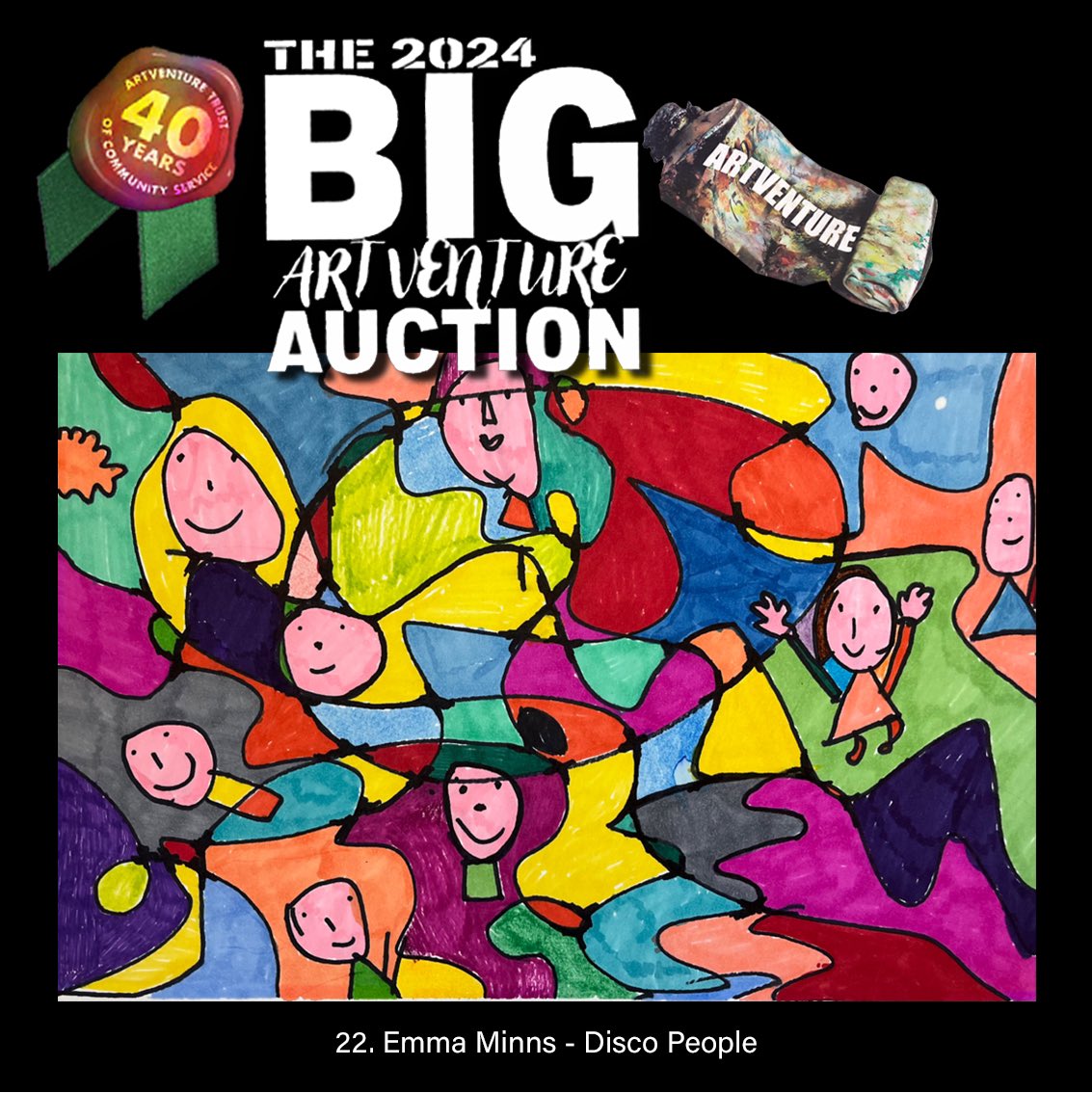Emma’s picture makes me want to dance. I literally hear the music looking at this drawing. Please, visit our auction site, where you can bid for the pieces of our 40th Anniversary Collection: bit.ly/ArtventureAuct…
Thank you for supporting us!
