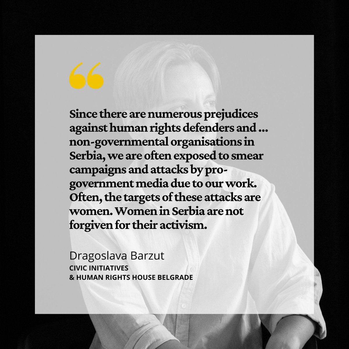 HRHFoundation's tweet photo. Read the interview with Dragoslava Barzut on the situation for #CivilSociety and #HumanRights in #Serbia. https://t.co/B7iMjbX0Ku

#PortraitsofStrength #WomenHumanRightsDefenders #HumanRightsDay https://t.co/3WA94R0cQ5