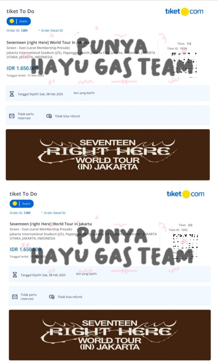 Presale Carat Membership 
Secured 6 Tix 🙌
See u di Gensale 😙

#hayugasbandungproof