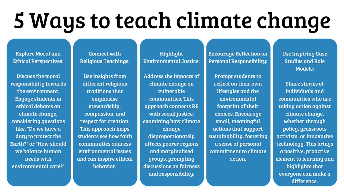 RE_Today's tweet photo. Looking to integrate climate change into your RE lessons? 🌍📚 Check out our ‘Five Ways to Teach Climate Change in RE’ by David Kibble, offering practical ideas to inspire critical thinking on sustainability. Learn more: https://t.co/bt14YjifmN

#retoday #teamre https://t.co/8ZLqqKfulT