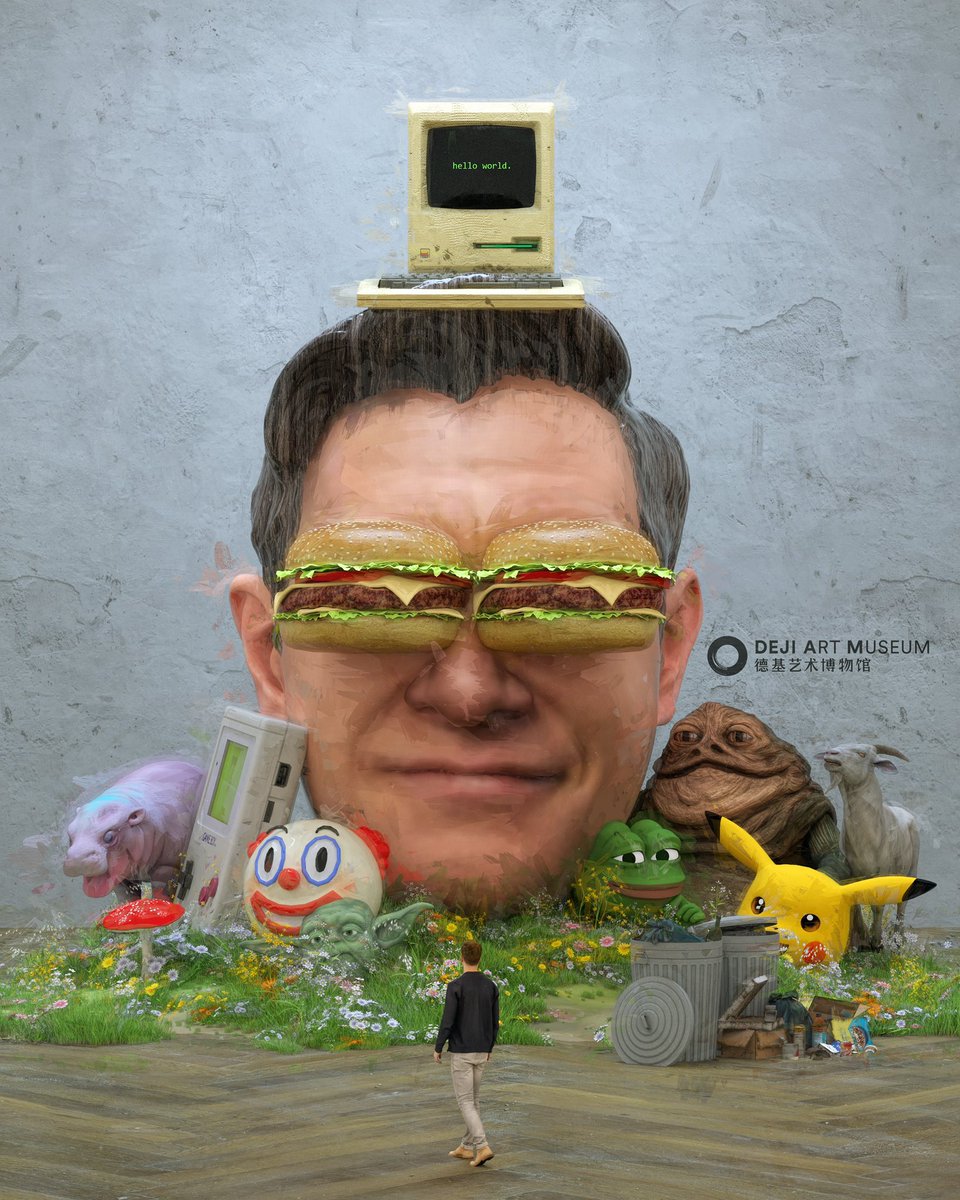 beeple's tweet image. TALES FROM A SYNTHETIC FUTURE (made live at Deji Art Museum in Nanjing)