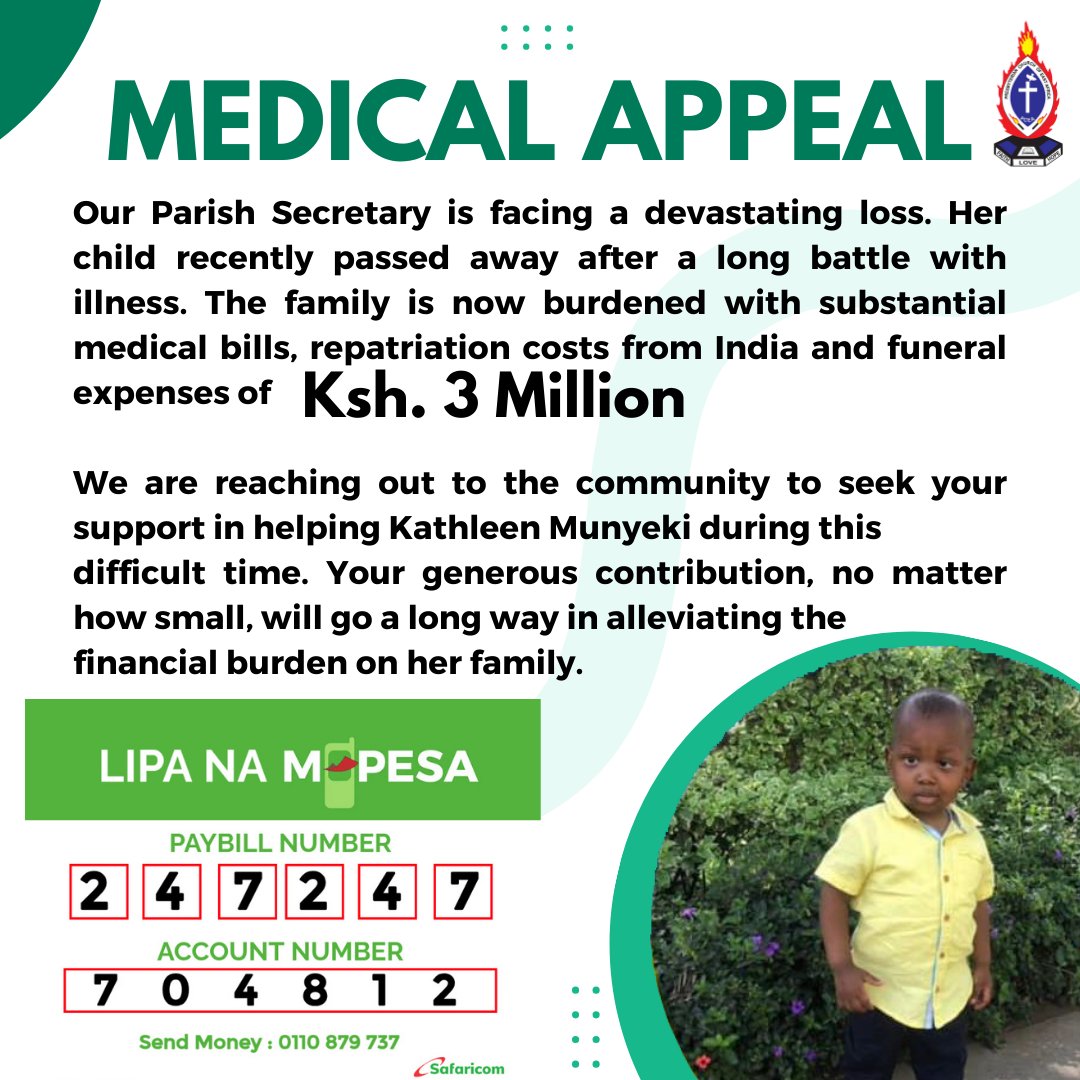 Your generosity will make a significant difference. We aim to raise Kshs. 3 MILLION to support Kate and her family during this challenging period. Let's come together as a community and show our support.