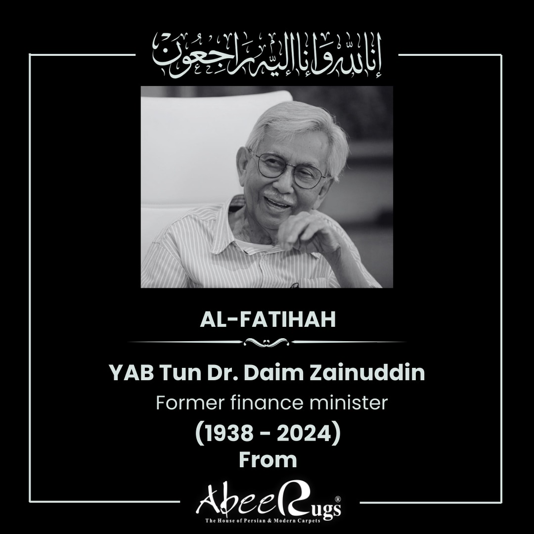abeerugs's tweet photo. إِن��ّا لِلَّهِ وَإِنَّآ إِلَيْهِ رَٰجِعُونَ

We at Abee Rugs are deeply saddened by the passing of our esteemed customer and former Finance Minister, Allahyarham Tun Dr. Daim Zainuddin. Our heartfelt condolences go out to his family in this time of profound loss. https://t.co/HNv0F7Yamh