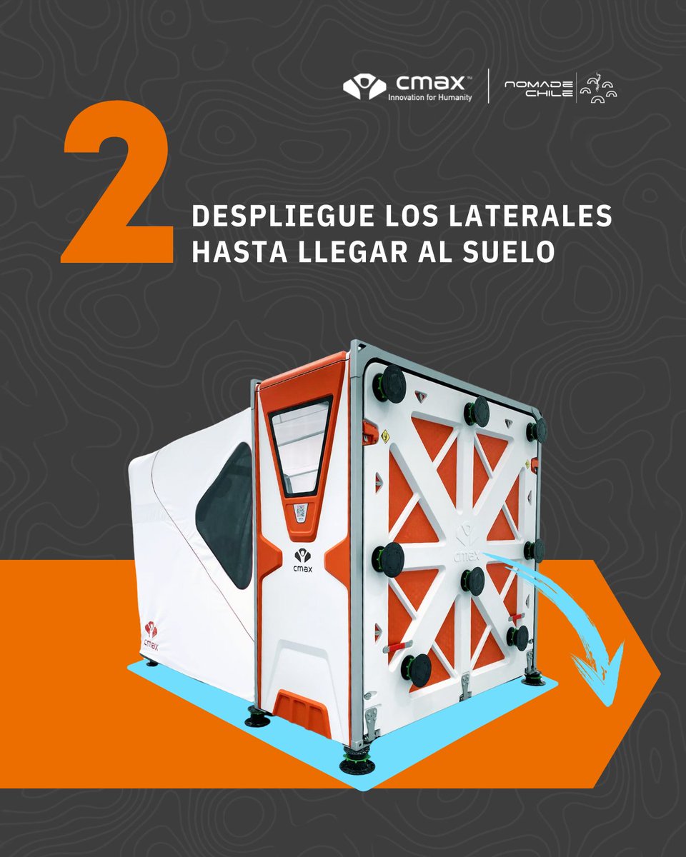 nomadechile's tweet photo. Alojamiento de Emergencia y Campamentos Temporales con #CmaxSystem y #NómadeChile 🏕️

Este sistema se despliega en 𝗺𝗲𝗻𝗼𝘀 𝗱𝗲 𝟭𝟭 𝗺𝗶𝗻𝘂𝘁𝗼𝘀 ⏱️ ¿Qué hace su montaje sea tan rápido?
¡Aquí te mostramos los pasos para su instalación!

#SolucionesInnovadoras #Habitabilidad https://t.co/f8tMhpoThs