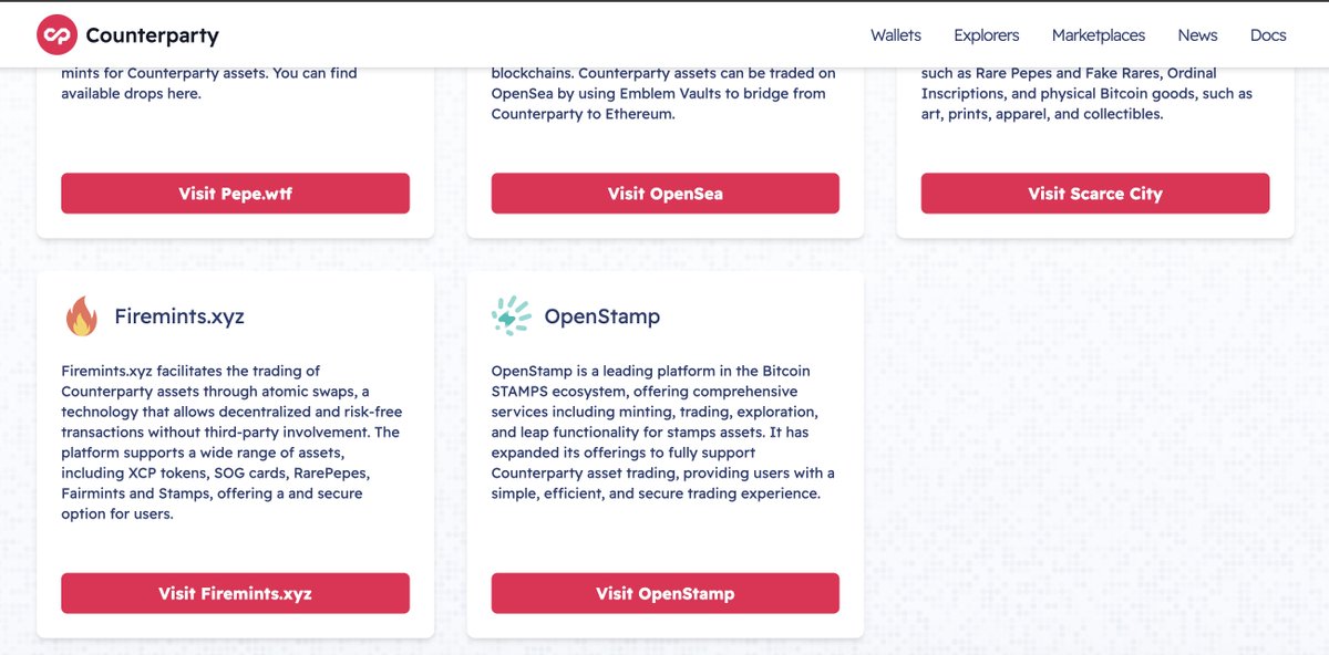 btcOpenStamp's tweet image. 🚀 Exciting updates for #OpenStamp! 1️⃣ We’re now listed on the marketplaces section of @CounterpartyXCP 's official website! 2️⃣ We’ve added the XCP FairMinter Explorer feature, making exploration even easier.Dive in and explore with us! #OpenStamp #XCP #Bitcoin  #Counterparty