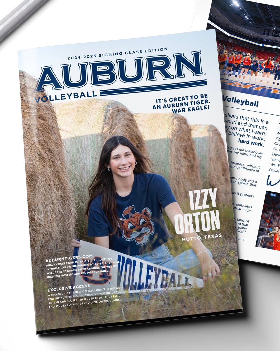 AuburnVB's tweet photo. Let’s start today off with some GREAT news! Welcome to the family, Izzy!! 🧡💙

#WarEagle x @AuburnTigers https://t.co/7Y1fYFwPp4