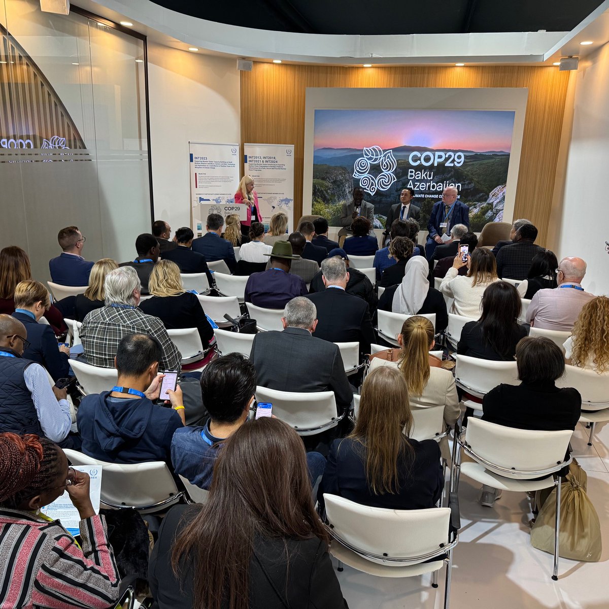 Today at #COP29, side event participants heard how countries are embarking on and expanding their nuclear power programmes to help mitigate climate change through the @IAEAorg technical cooperation programme, with donor countries' support