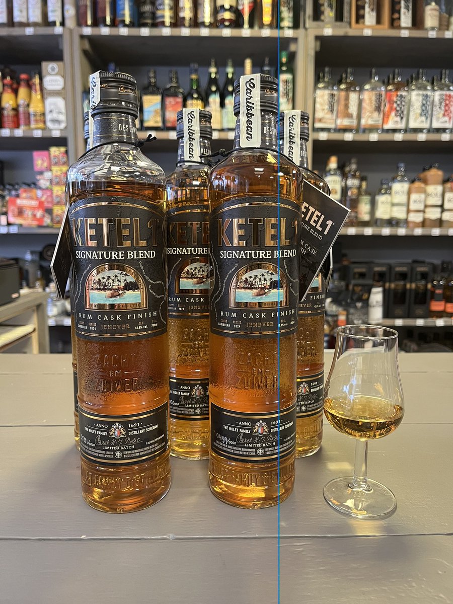 Het heeft even geduurd maar onze jenever van de maand is binnen. Een nieuwe gelimiteerde variant van Ketel. Een Signature blend met een finish op rum vaten. Met een alcoholpercentage van 43,8 procent. Mocht u willen proeven er staat een proeffles open.