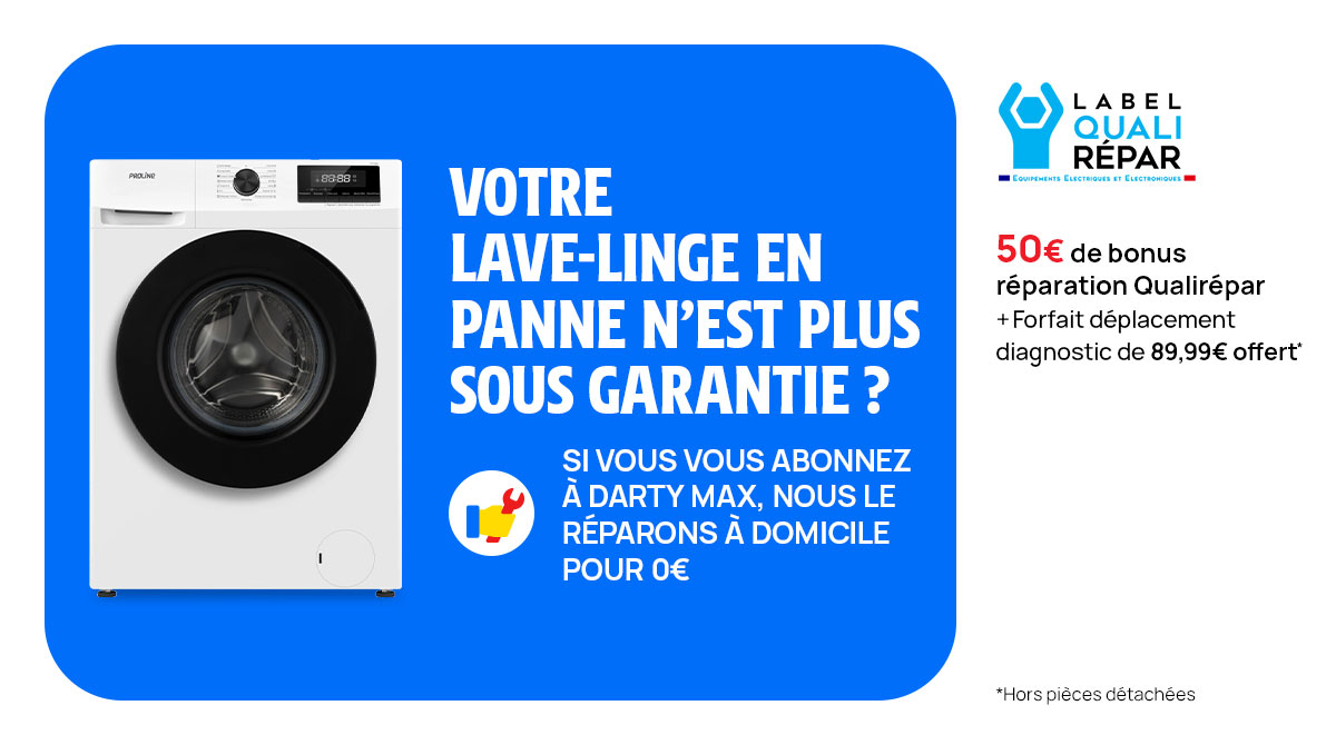 Darty_Officiel's tweet image. Votre lave-linge est en panne et plus sous garantie ? Abonnez-vous à #DartyMax pour une réparation à domicile GRATUITE ! 🚚 Obtenez aussi un bonus QualiRépar et le diagnostic offert 
👉shorturl.at/82y26

#Darty #RéparationÀDomicile