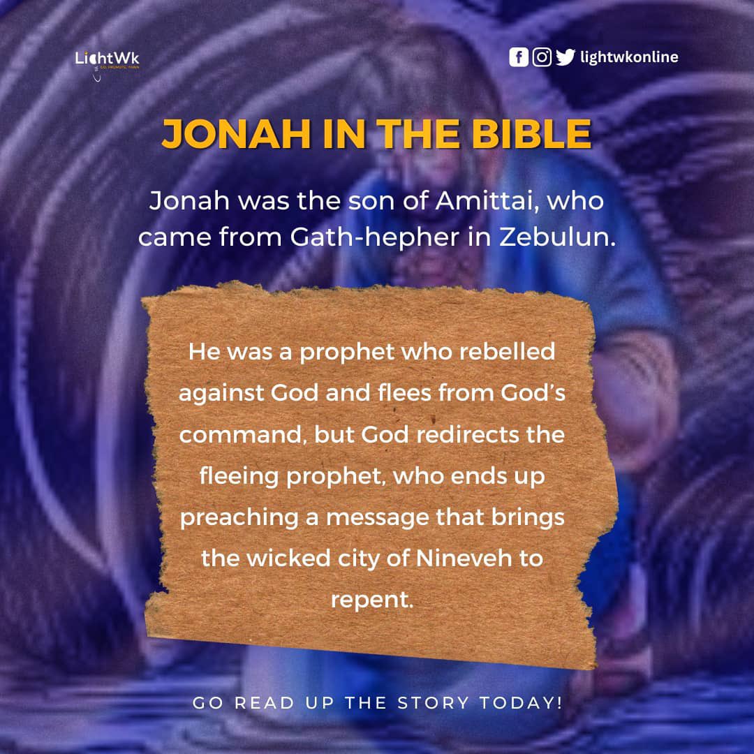 lightwkonline's tweet photo. The story of Jonah is an incredible read. Its chapters reveal compassion as the true nature of God.
May the Lord deliver us from the Jonah syndrome. Go read up the story if you haven't.
#LightWk #LightWkOnline #Jonah https://t.co/WGddfMstsB