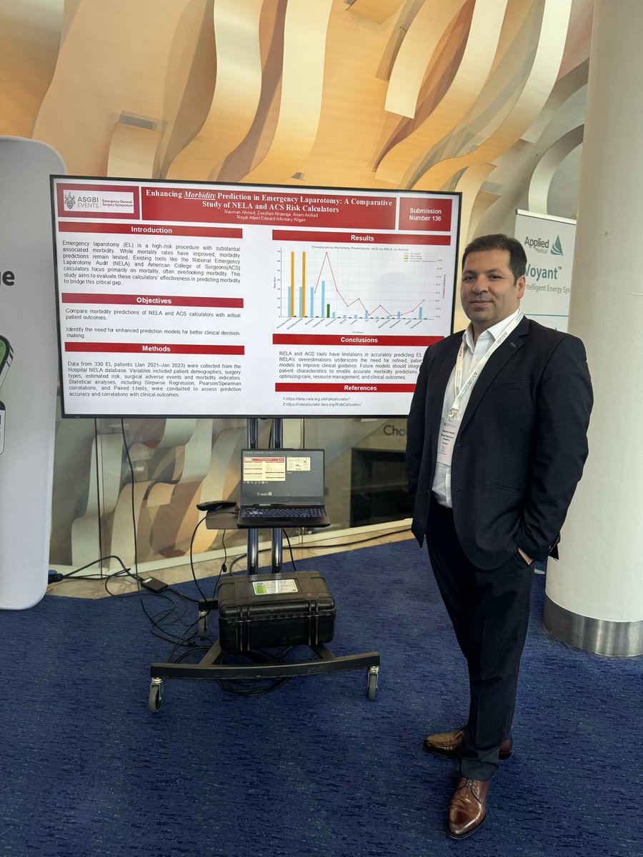 Nauman Ahmed (@drnaumanahmed) on Twitter photo Honored to present our research at the #ASGBI2024 Emergency General surgery symposium, focusing on improving patient outcomes through better morbidity prediction in emergency laparotomy. #EmergencyLaparotomyOutcomes #AdvancingSurgicalPrediction Honored to present our research at the #ASGBI2024 Emergency General surgery symposium, focusing on improving patient outcomes through better morbidity prediction in emergency laparotomy. #EmergencyLaparotomyOutcomes #AdvancingSurgicalPrediction