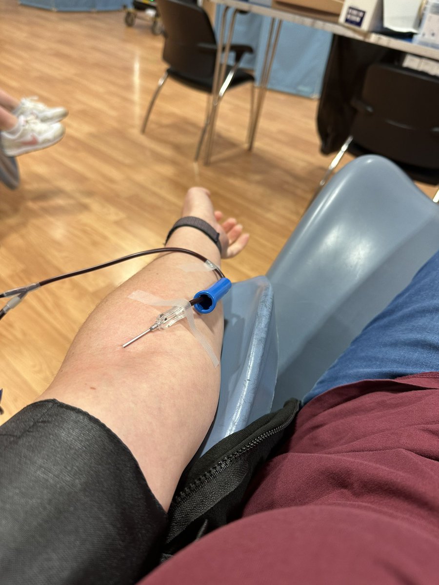REHWalker76's tweet photo. Donation number 38, nice to think I’m saving a life on my day off 🩸 Great service from the team as usual and quick pint donated in 5mins 20secs @GiveBloodNHS https://t.co/LF4ApDf2sy
