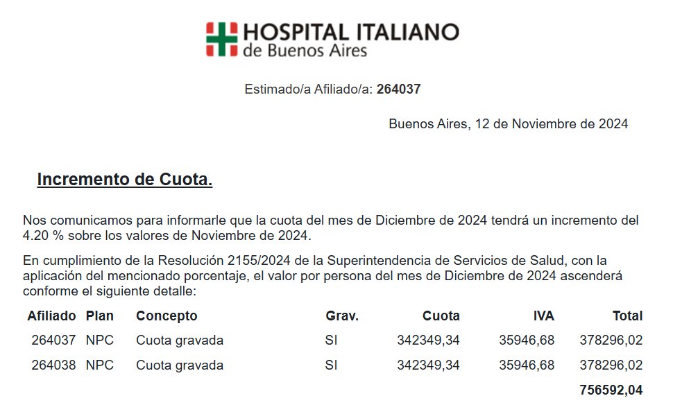 vivalabolsa's tweet image. Las cuotas de las PRE-PAGAS mas que duplican la inflación oficial.