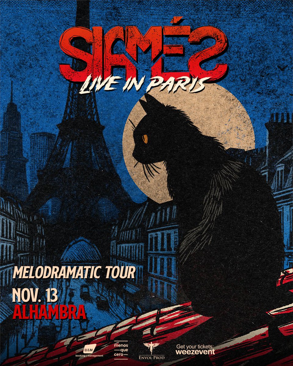 The MELODRAMATIC TOUR 2024 lands in PARIS tonight 🇫🇷

Join us at <a href="/AlhambraParis/">Alhambra Paris</a> to celebrate and support the release of our new album 𝘔𝘌𝘓𝘖𝘋𝘙𝘈𝘔𝘈𝘛𝘐𝘊 and all the band’s classics as part of the MELODRAMATIC tour 🥳 

🎫 Tickets available 👉 linktr.ee/siames