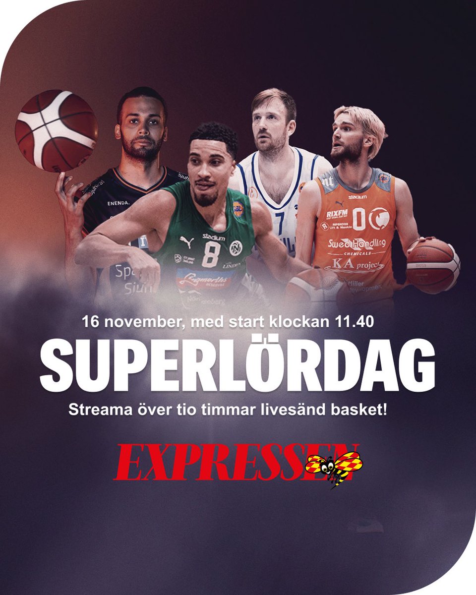PÅ LÖRDAR HÄNDER NÅGOT ALLDELES SPECIELLT I SVENSKA BASKETLIGAN 

Det blir en över tio timmar lång sändning med fem SBL-matcher efter varandra som dessutom sänds öppet för alla, helt gratis alltså. 

Det börjar vid klockan 12:00, se till att hänga med!