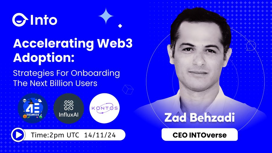 DBAEX_AI's tweet image. 🌐 Excited to Join the #INTOverse AMA!🌐

InfluxAI is thrilled to discuss strategies to onboard the next billion users into Web3 with @intoverse_, @Kontosio, and @4E_Global! 🚀✨

Get ready for insights into how AI and cutting-edge tech can accelerate Web3 adoption and make it