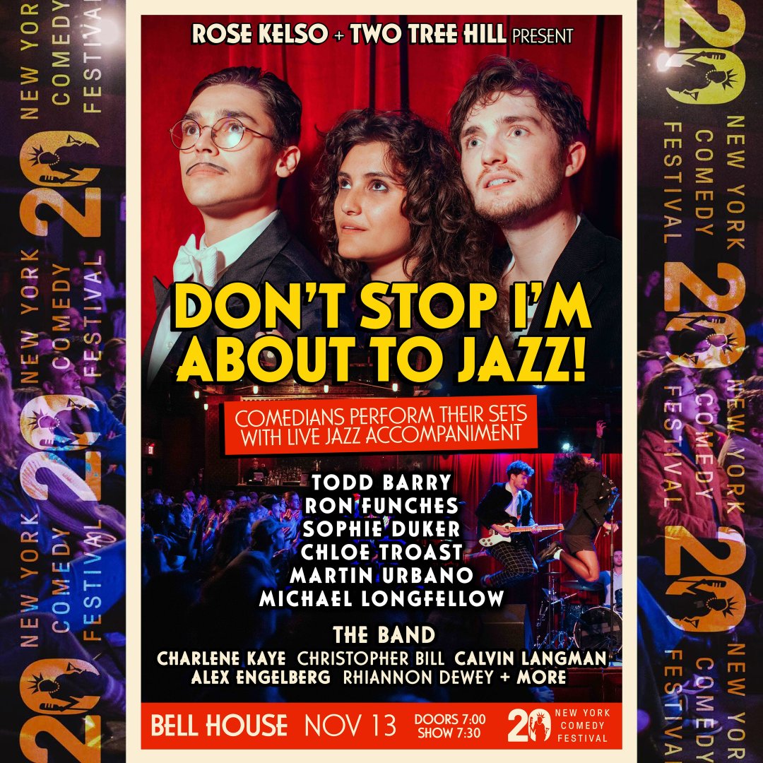 The Bell House (@bellhouseny) on Twitter photo TONIGHT: <a href="/nycomedyfest/">New York Comedy Festival</a> Presents Don't Stop I'm About to Jazz Hosted by Two Tree Hill and <a href="/longislanddirt/">rose kelso</a>!
Featuring <a href="/toddbarry/">Todd Barry</a>, Ron Funches, <a href="/sophiedukebox/">DUKER</a>, <a href="/FrenchTroast/">Chloe Troast</a>, <a href="/MartinUrbano/">martiñ urbano</a>, and <a href="/Longfellowww/">Michael Longfellow</a>!
7PM Doors ∙ 7:30PM Show
Low Ticket Warning!
🎟️: tinyurl.com/346sswv7 TONIGHT: <a href="/nycomedyfest/">New York Comedy Festival</a> Presents Don't Stop I'm About to Jazz Hosted by Two Tree Hill and <a href="/longislanddirt/">rose kelso</a>!
Featuring <a href="/toddbarry/">Todd Barry</a>, Ron Funches, <a href="/sophiedukebox/">DUKER</a>, <a href="/FrenchTroast/">Chloe Troast</a>, <a href="/MartinUrbano/">martiñ urbano</a>, and <a href="/Longfellowww/">Michael Longfellow</a>!
7PM Doors ∙ 7:30PM Show
Low Ticket Warning!
🎟️: tinyurl.com/346sswv7