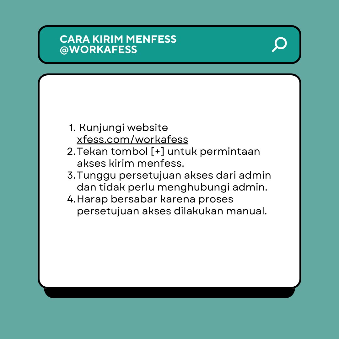 worksfess's tweet photo. [Informasi]

Sehubungan dengan perubahan API X, batasan menfess kini menjadi 150 menfess gratis dan 50 menfess berbayar. Oleh karena itu, kami memutuskan untuk mengaktifkan akun @workafess. Jika kuota menfess gratis limit di @worksfess, kamu tetap bisa mengirim menfess melalui @workafess. 

Yuk follow @workafess dulu ya!