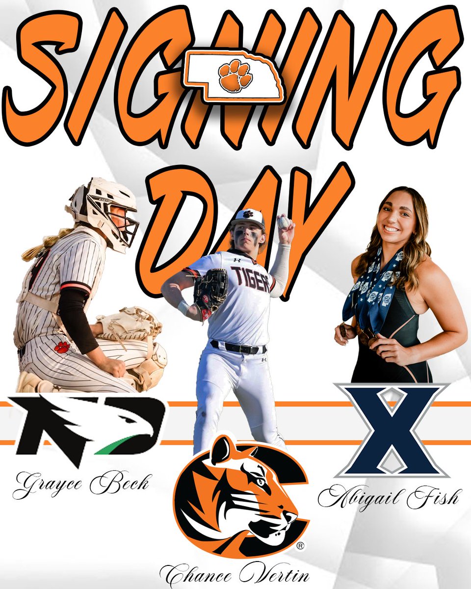 🚨 Signing Day! 🚨

🗓️ Wednesday 11/13
⏰️ 3PM
📍Hastings High School North Gym 

Help us celebrate 3 seniors who are signing to compete at the collegiate level!

🥎 ⚾️ 🏊🏼‍♀️

#Every1aTiger
#TigerVision