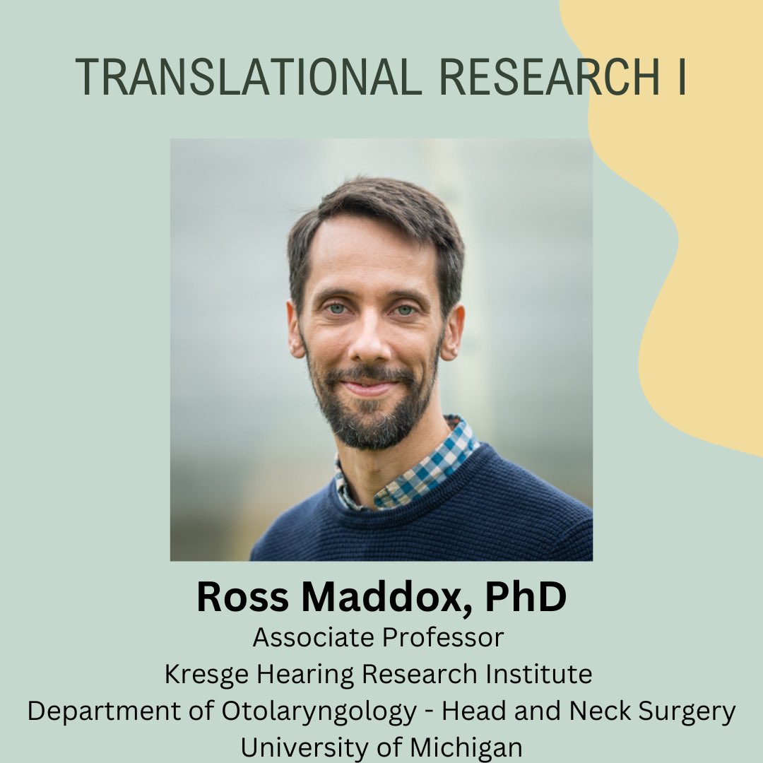 Dr. Ross Maddox will be presenting this year’s first Translational Research lecture, titled “Fast and Accurate Diagnosis Using the Parallel Auditory Brainstem Response.”