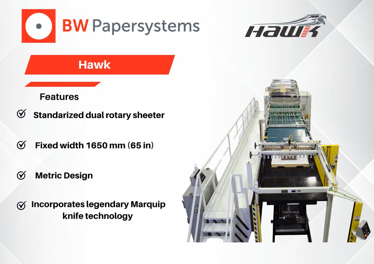 Thinking about upgrading or starting sheeting? The Hawk sheeter is built upon the unmatched cut quality of the Marquip knife technology to match the needs of today’s high production converters and folding carton plants.