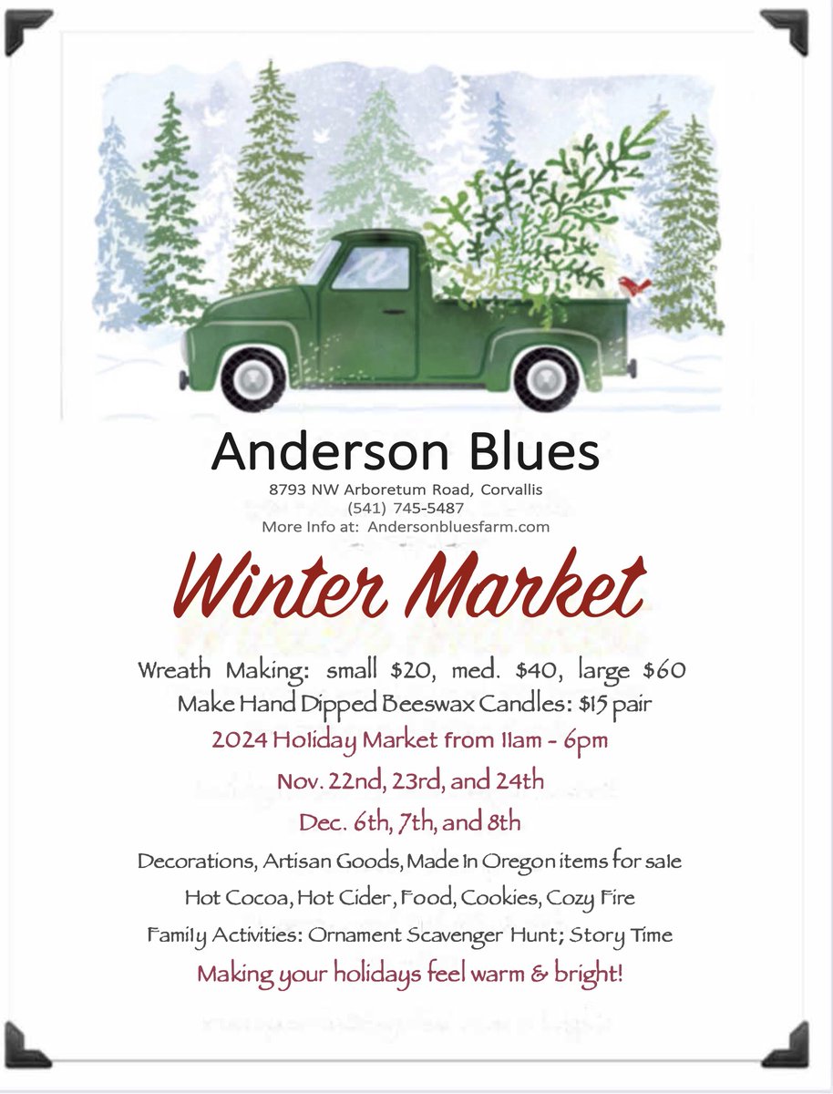 CurtCorvallis's tweet photo. Hey Corvallis: The berry best place for blueberries in the Summer is now the funnest place for making your Holidays happier! https://t.co/itQCIgf7EX