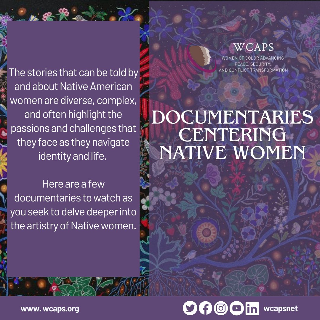 WCAPSnet's tweet image. This is a small sample of films and documentaries showcasing the powerful stories of Native American women. While not exhaustive, it’s a starting point to explore these narratives. Which ones have you seen? What should we add to the watchlist?
#WCAPS #NativeAmericanHeritageMonth