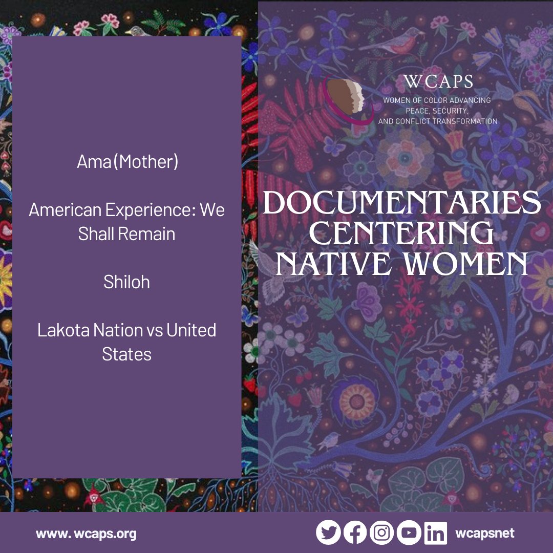 WCAPSnet's tweet image. This is a small sample of films and documentaries showcasing the powerful stories of Native American women. While not exhaustive, it’s a starting point to explore these narratives. Which ones have you seen? What should we add to the watchlist?
#WCAPS #NativeAmericanHeritageMonth