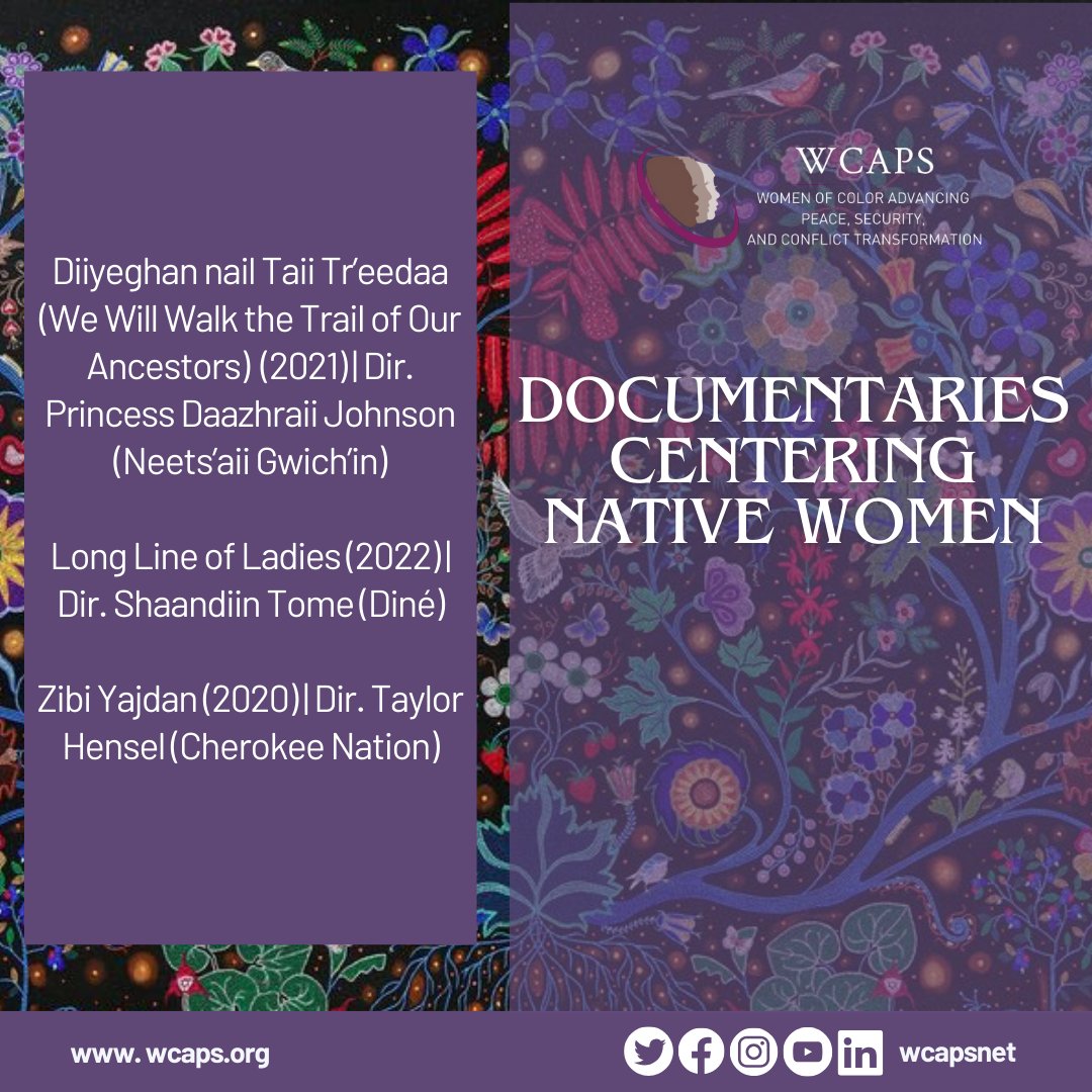 WCAPSnet's tweet image. This is a small sample of films and documentaries showcasing the powerful stories of Native American women. While not exhaustive, it’s a starting point to explore these narratives. Which ones have you seen? What should we add to the watchlist?
#WCAPS #NativeAmericanHeritageMonth