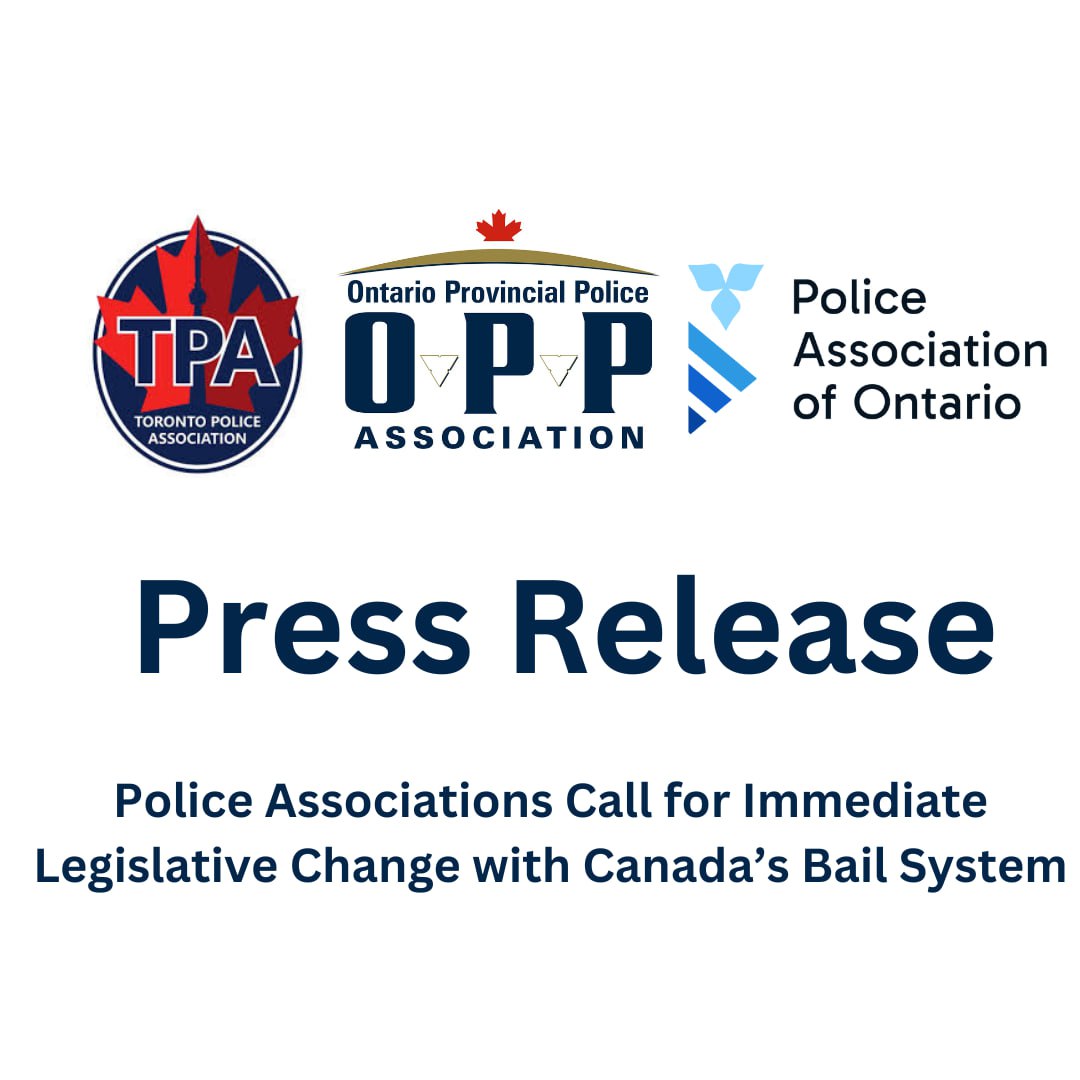 PoliceAssocON's tweet image. There is an urgent need to reform our bail system to make our communities safer.

While reform needs to strike a balance between public safety and the rights of the accused, immediate action is required to ensure repeat and violent offenders are not given bail and the opportunity