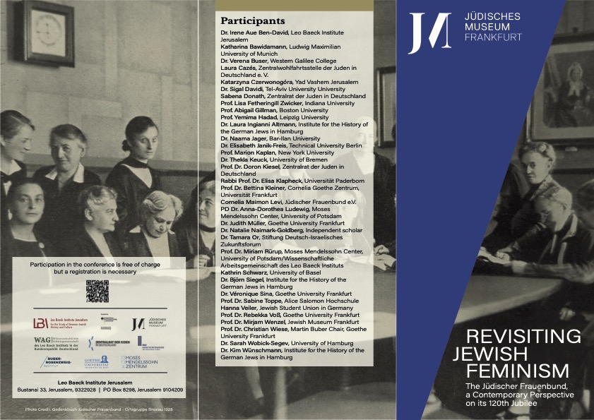 Buber-Rosenzweig-Institut Frankfurt (@buberinstitut) on Twitter photo Kommende Woche findet die #Konferenz Revisiting Jewish #Feminism am Jüdischen Museum Frankfurt unter anderem in Kooperation mit dem <a href="/LeoBaeckJeru/">Leo Baeck Institute Jerusalem</a> statt. Alle weiteren Informationen finden Interessierte im beigefügten Programm. Kommende Woche findet die #Konferenz Revisiting Jewish #Feminism am Jüdischen Museum Frankfurt unter anderem in Kooperation mit dem <a href="/LeoBaeckJeru/">Leo Baeck Institute Jerusalem</a> statt. Alle weiteren Informationen finden Interessierte im beigefügten Programm.