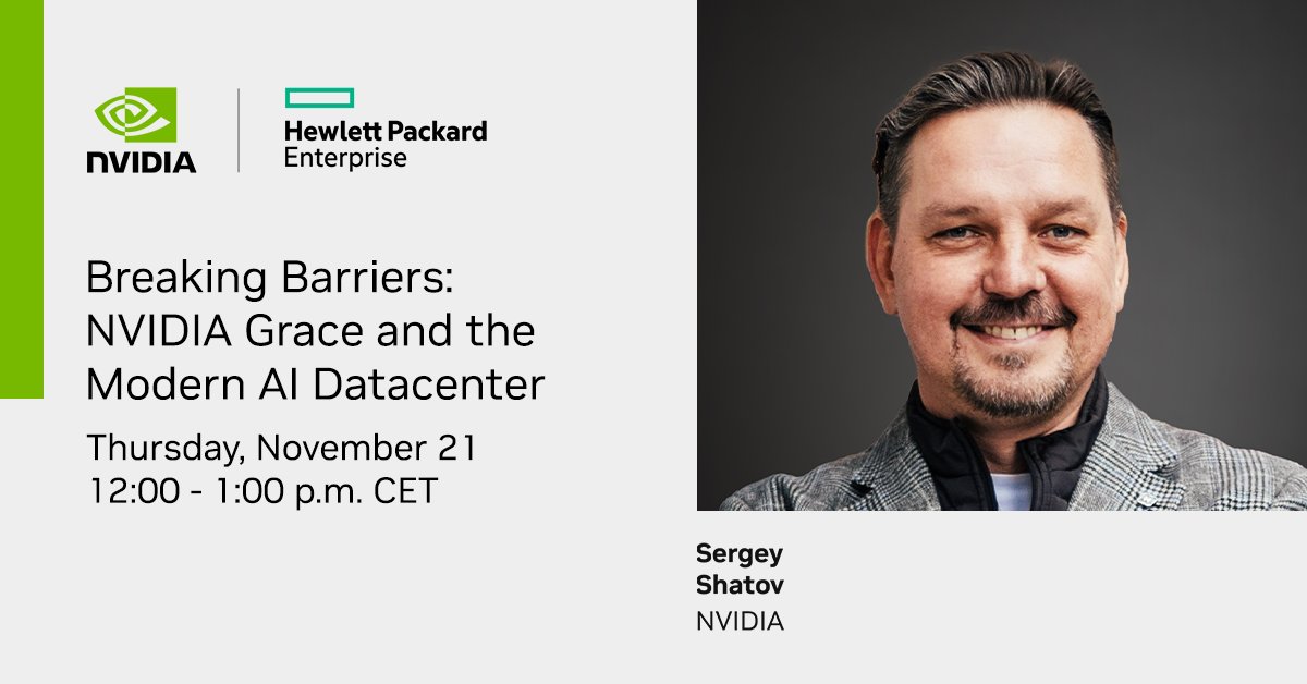 Dive into the future with NVIDIA's Grace family including Grace CPU, Grace Hopper, and Grace Blackwell, and learn how they're redefining data center performance.

Join us in Hall 8.0, Room 7 at #HPEDiscover Barcelona. bit.ly/4fqKszP