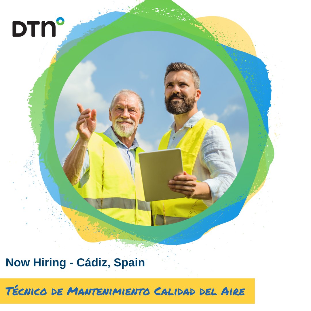 DTNMarkets's tweet photo. DTN is hiring a Técnico de Mantenimiento Calidad del Aire in Cádiz, Spain. Use technical skills to help monitor & improve air quality. Manage equipment checks, repairs, & calibrations: https://t.co/yqM8Y83S0Y
#WorkHereWednesday #SpainJobs #LifeAtDTN https://t.co/sdyu5VMwI1